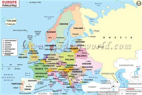 Political And Physical Map Of Europe World Map