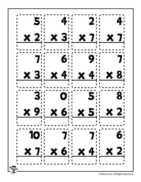 Multiplication Math Practice Page Woo Jr Kids Activities