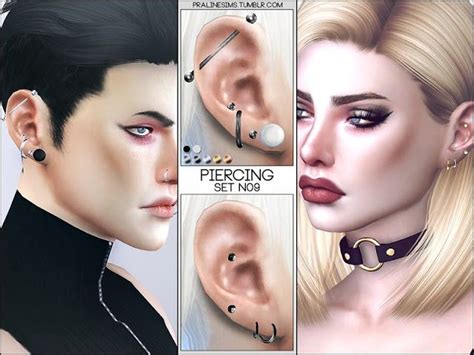 Sims 4 Ccs The Best Piercing Set N09 By Pralinesims