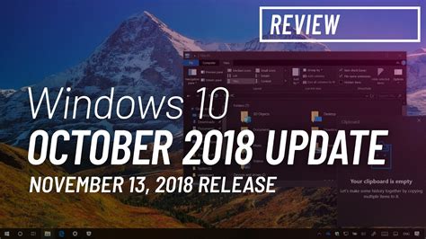 Windows 10 October 2018 Update Version 1809 New Features Youtube