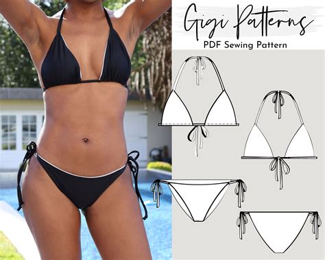 Swimsuit Pattern FREE Sewing Patterns Triangle Top String Etsy