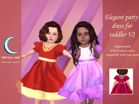 The Sims 4 Elegant Party Dress For Toddler V2 Cris Paula Sims