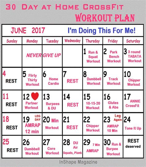Can home workouts build muscle or help with weight loss? 30 Day At Home CrossFit Workout Plan - InShape Magazine ...