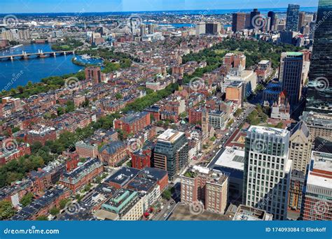 Boston Panoramic View From Prudential Tower Stock Photo Image Of