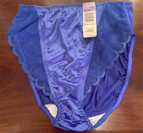 Vintage Olga ~ Blue ~ Body Satin Semi Sheer Satin Hi Cut Panties ~ Large Ebay