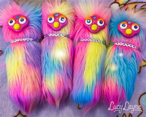 Rainbow Long Furby Baby Larvae Tie Dye Neon Pastel Eighties Etsy