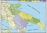 Mapa geográfico Regione Puglia - Basilicata : Amazon.es: Oficina y ...