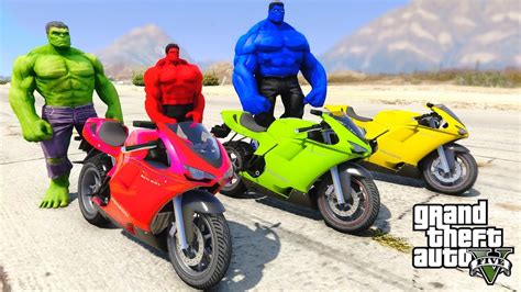 Hulk Vs Red Hulk Vs Blue Hulk Bike Race Cars Race