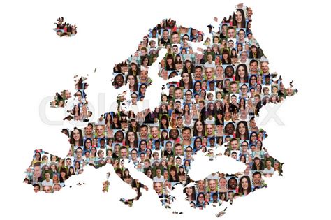 Europe Map Multicultural Group Of Young Stock Photo Colourbox