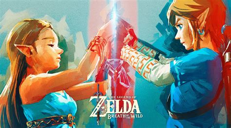Wallpaper Anime Blue The Legend Of Zelda Breath Of The Wild