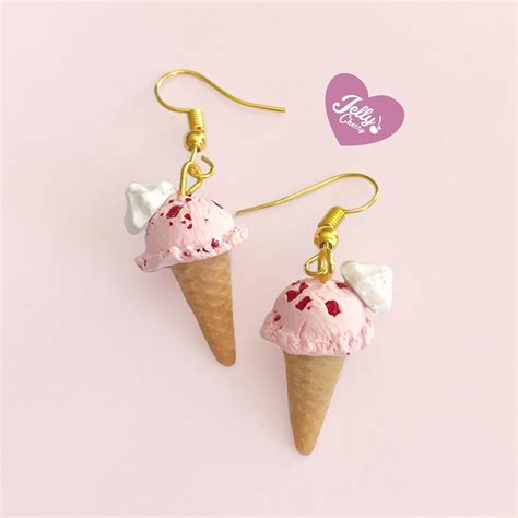 Kawaii Ice Cream Earrings Dangle Earrings Miniature Food Etsy Coffee Cup Jewelry Donut