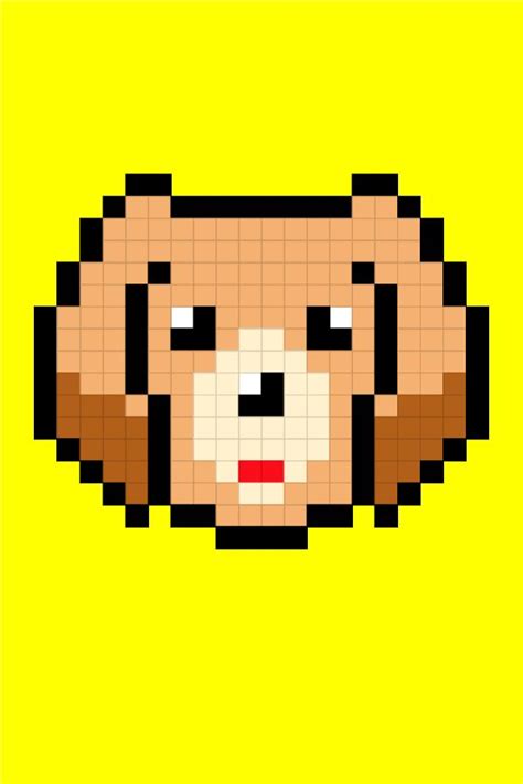Easy Pixel Art Dogs Golden Retriever Pixel Art Facile