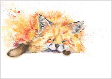 SLEEPY FOX Fine Art Print 438 B