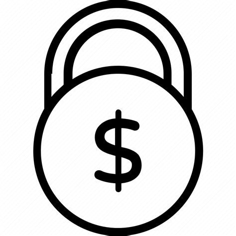 Currency shielding, deposit safety, dollar lock, finance security, investment secrecy icon ...