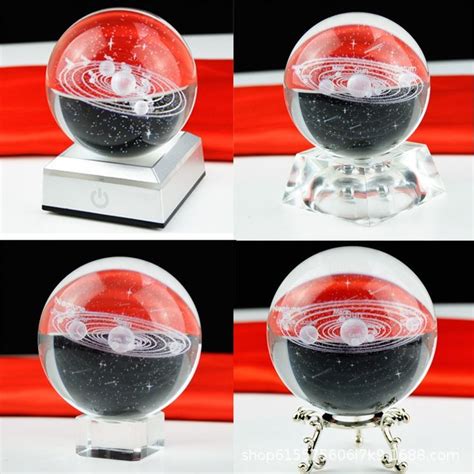 Decorative Glass Spheres With Galaxy Solar System Laser Engraved Inside