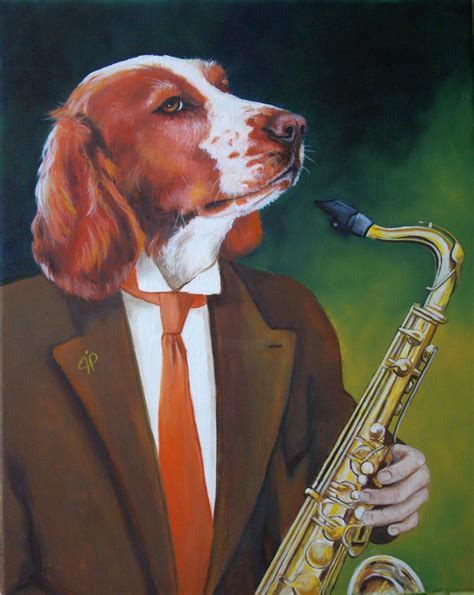 Le Saxophone Painting By Brataine Artmajeur