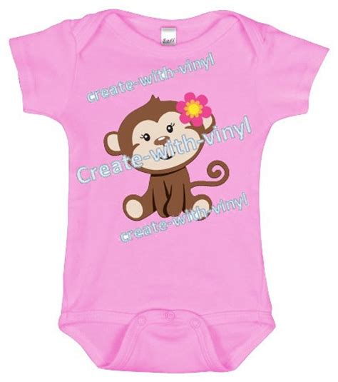 Girl Monkey Svg With Flower Can Also Make Without Baby Etsy