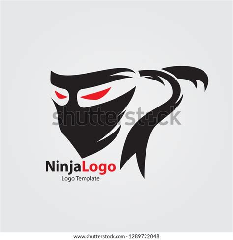 Black Ninja Logo Stock Vector Royalty Free 1289722048