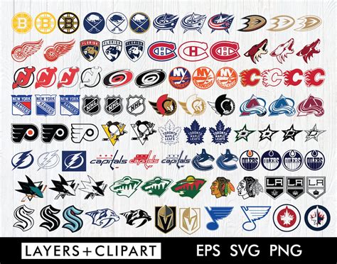 32 Nhl Teams Logo Bundle Svg File National Hockey League Etsy