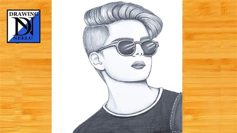 How To Draw Attitude Boy Wearing Glasses Pencil Sketch For Beginner