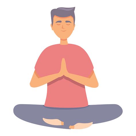 Student Meditation Icon Cartoon Vector Yoga Meditate 14318155 Vector