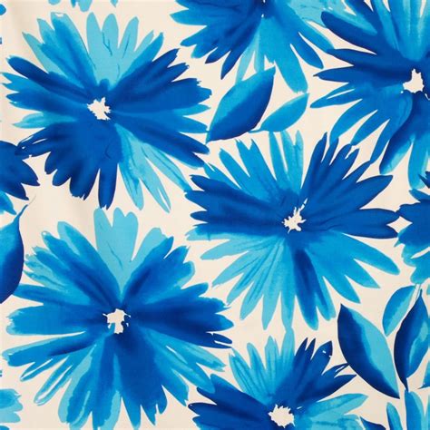 Blue Floral Cotton Sateen Print Mood Fabrics Floral Printing On Fabric