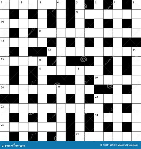 15x15 Crossword Puzzle Vector Illustration Empty Squares