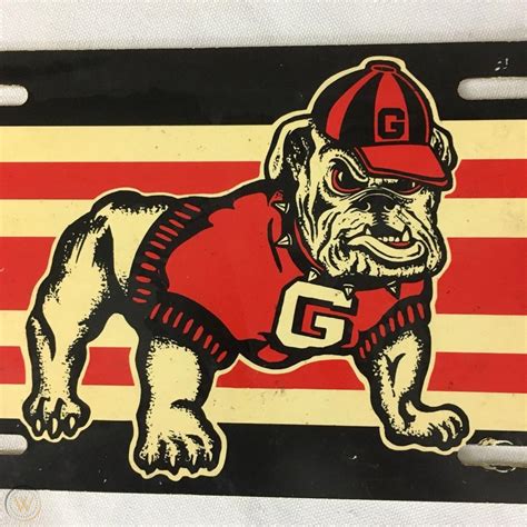Uga Bulldog Vintage License Plate 80s Bulldawg Dawgs University Of