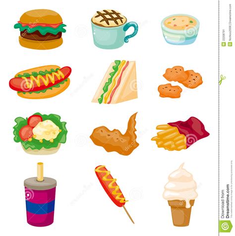 Cartoon Fast Food Icon Stock Image Image 22208791
