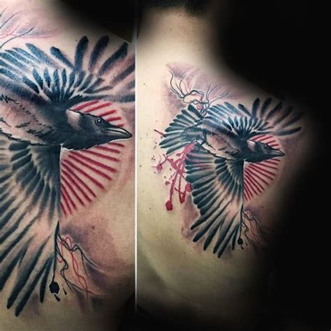 100 Crow Tattoo Designs For Men Black Bird Ink Ideas
