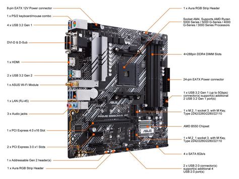 Asus Prime B550m A Ac Am4 Micro Atx Amd Motherboard