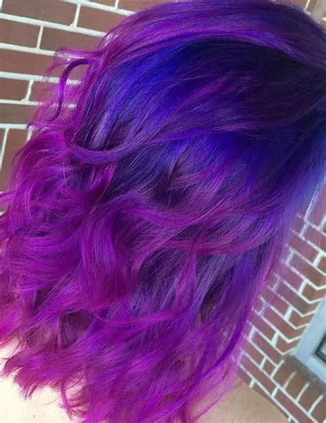 34 Stunning Blue And Purple Hair Colors Hair Color Purple Colored Hair Tips Purple Hair