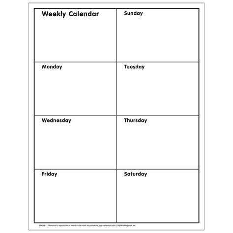 Printable Blank Weekly Calendar Blank Weekly Calendars Printable