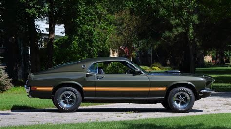 1969 Ford Mustang Mach 1 Fastback Cars Black Jade Wallpapers Hd