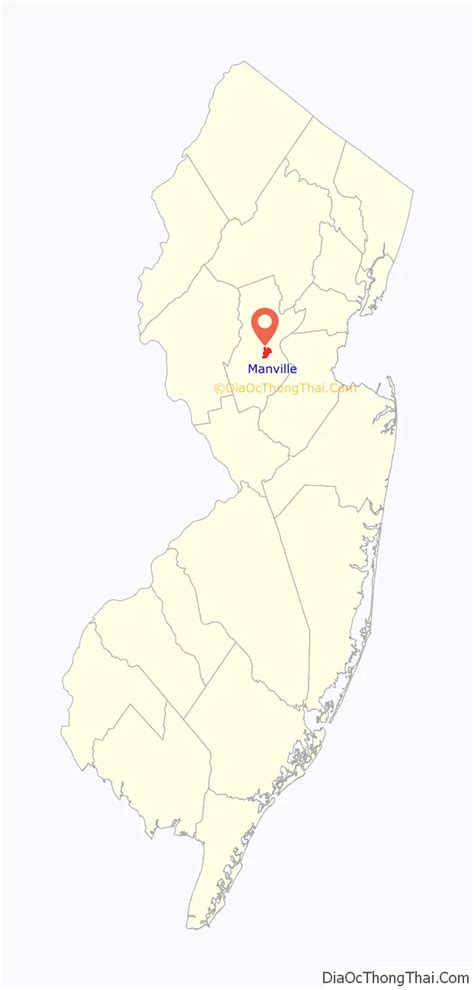 Map Of Manville Borough New Jersey