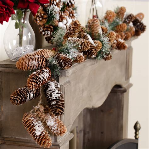 Two Snowy Woodland Pinecone Christmas Garlands By Dibor