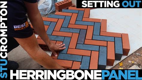Bricklaying Setting Out Herringbone Panel Youtube