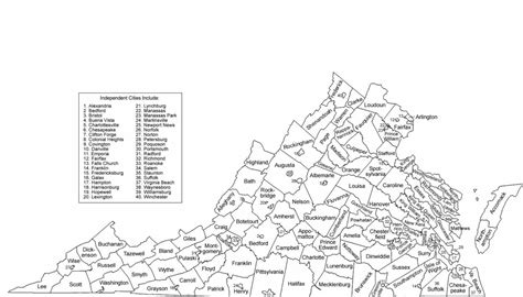 Map Of Virginia With Counties Labeled