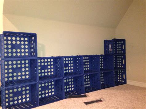 Zip Tie Plastic Crates Together For Storage Using Mine To Build A