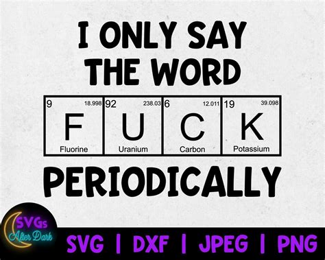 Nsfw Svg Only Say The Word Fuck Periodically Svg Nerdy Svg Etsy