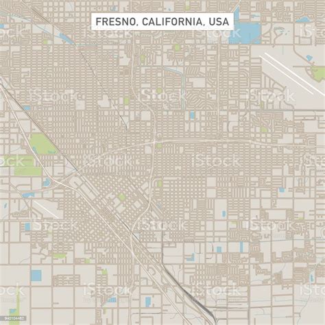 Fresno California Us City Street Map Stock Illustration Download