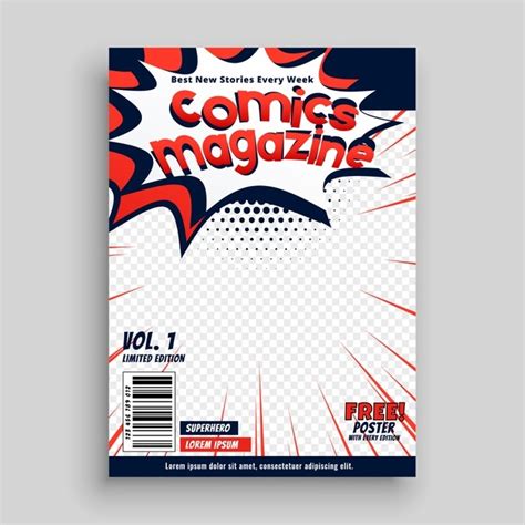 Comic-magazin deckblatt vorlage design | Kostenlose Vektor