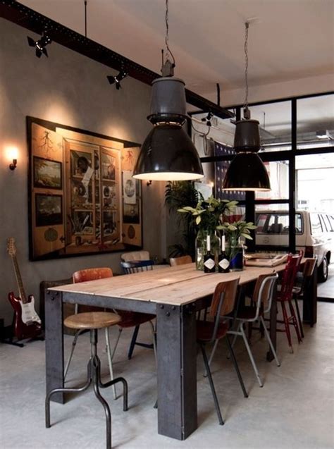 48 Cool Industrial Dining Rooms And Zones Digsdigs