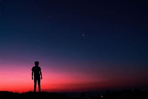 3840x2160px Free Download Hd Wallpaper Silhouette Of Man Standing