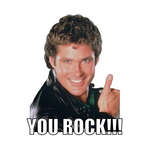 You Rock David Hasselhoff Memes Your Rock T Shirt Teepublic