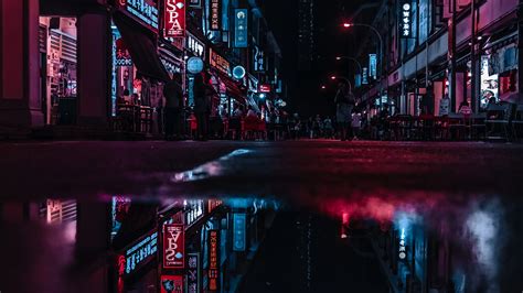 2048x1152 Asia Neon City Lights Reflections 2048x1152 Resolution Hd 4k