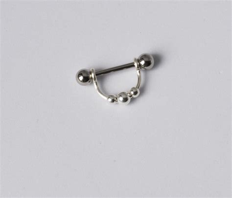 1 Sterling Silver Nipple Ring Unique Bead Nipple Piercing Surgical