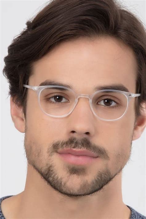 Hubris Round Matte Clear Full Rim Eyeglasses Eyebuydirect Eyeglass Frames For Men Clear