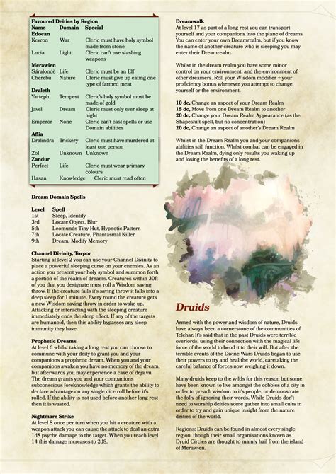 Dnd E Homebrew Wardens Campaign Setting And Subclasses Part Tumblr