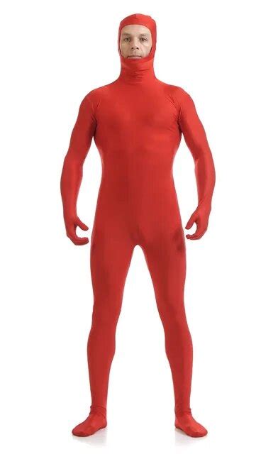 zentai bright red open face spandex unitard cosplay costume zentai second skin tight suits lycra